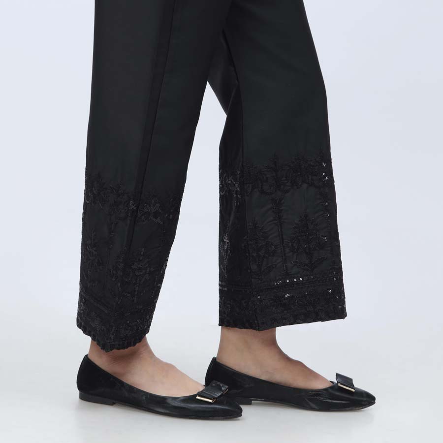 Black Embroidered Cambric Trouser PW3663