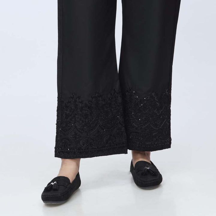 Black Embroidered Cambric Trouser PW3664