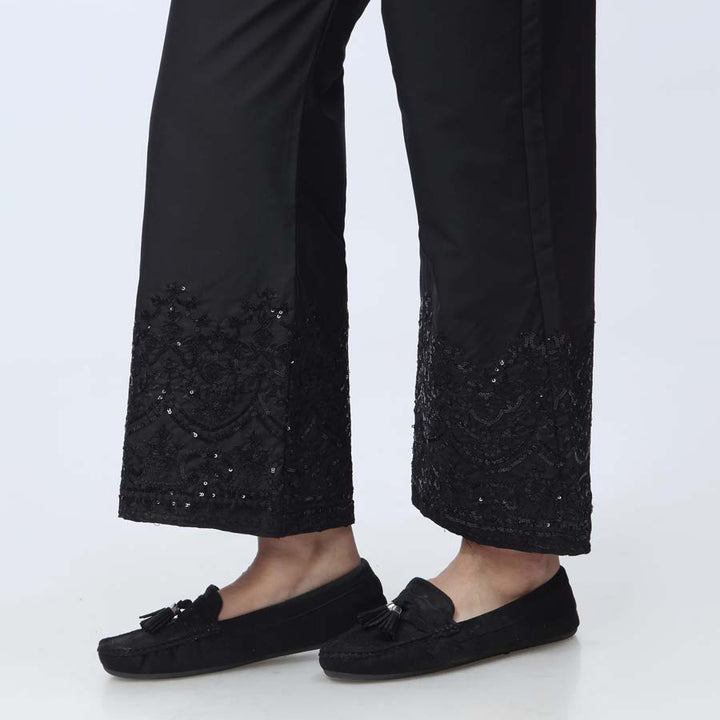 Black Embroidered Cambric Trouser PW3664