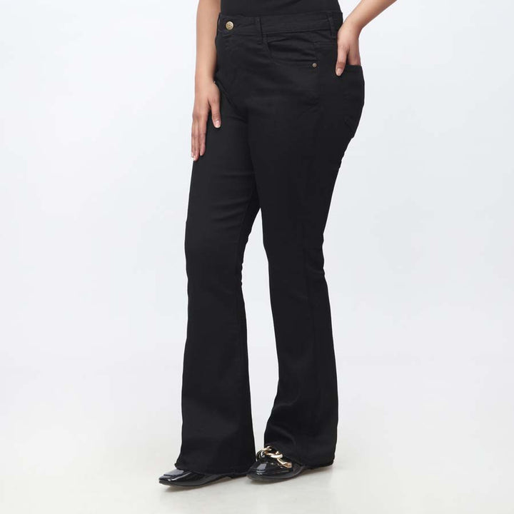 Black Flapper Fit Denim Pant PW3681