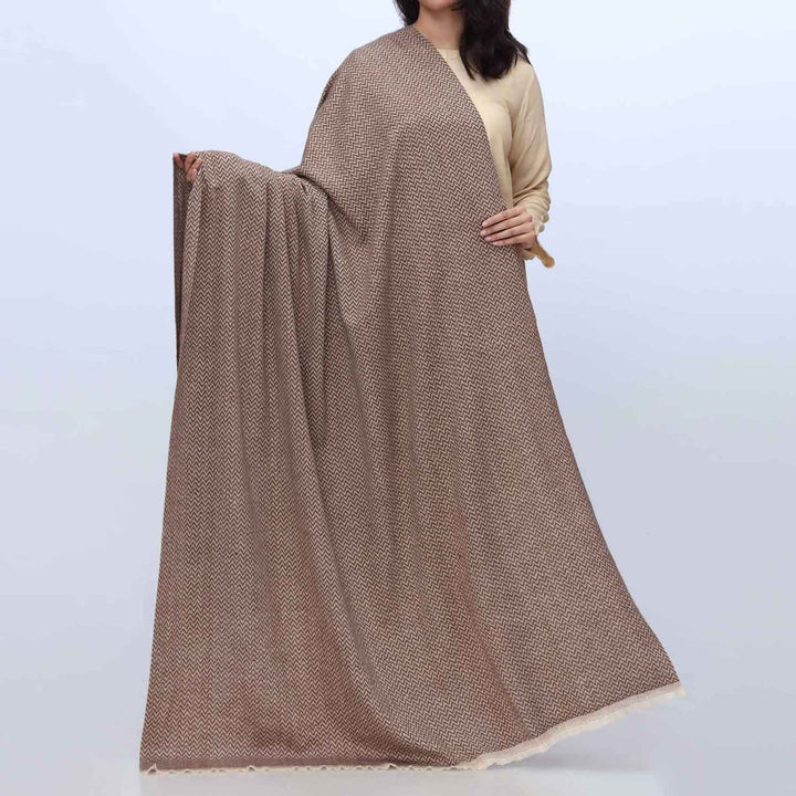 Brown Winter Jacquard Shawl PW3705