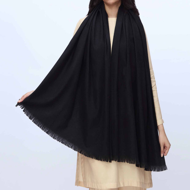 Black Winter Plain Stole PW3724