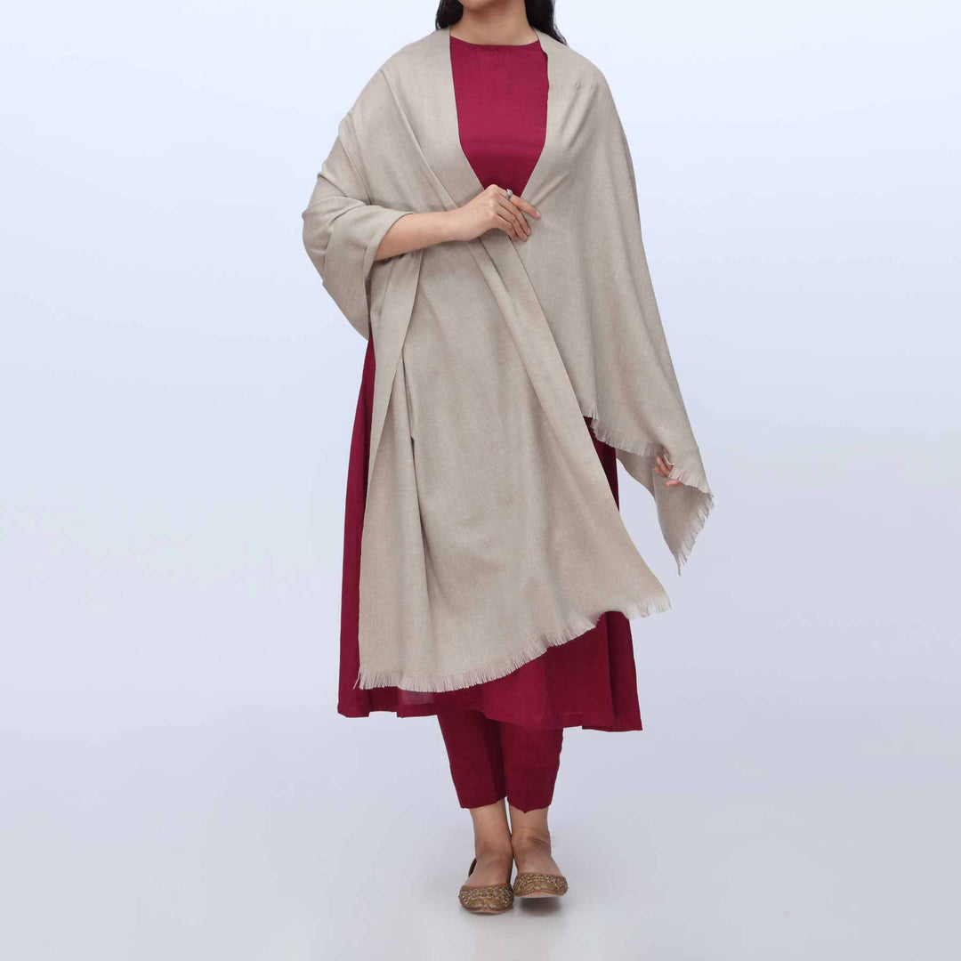 Khaki Winter Plain Stole PW3724