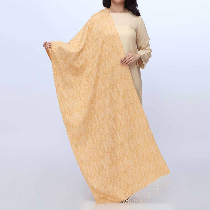 Mustard Winter Jacquard Stole PW3727