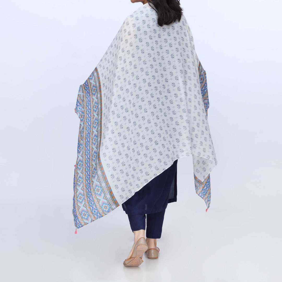 Blue Digital Printed Dupatta PW3767