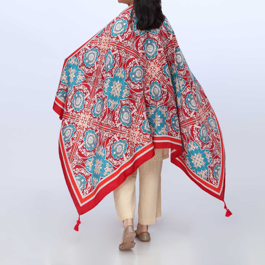 Red Digital Printed Dupatta PW3774