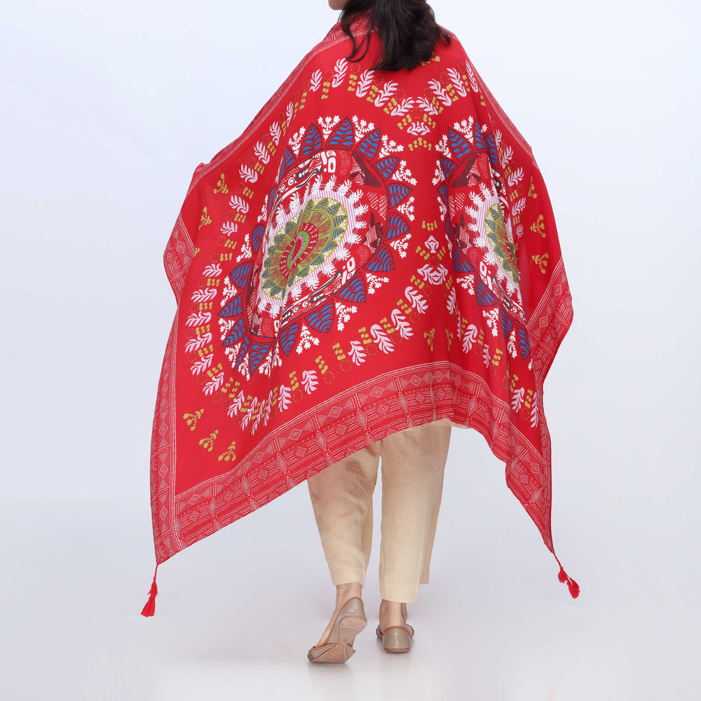 Red Digital Printed Dupatta PW3775