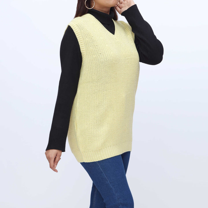 Yellow Sleeveless Cardigan PW3903