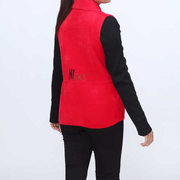 Red Mid Length Cardigan PW3928