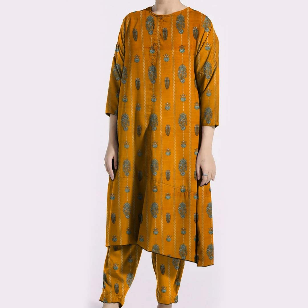 2PC- Unstitched Digital Printed Khaddar Suit PW9308