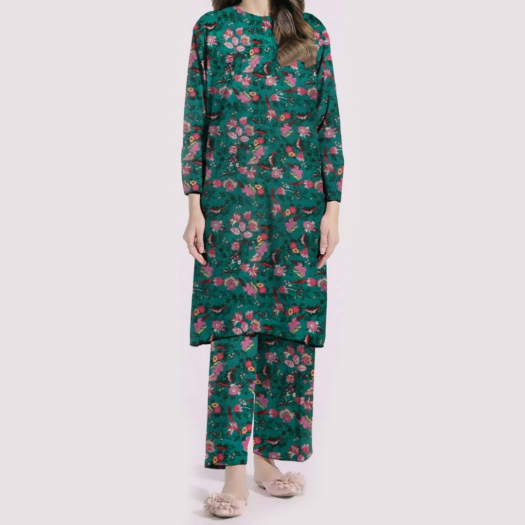 2PC- Unstitched Digital Printed Khaddar Suit PW9314