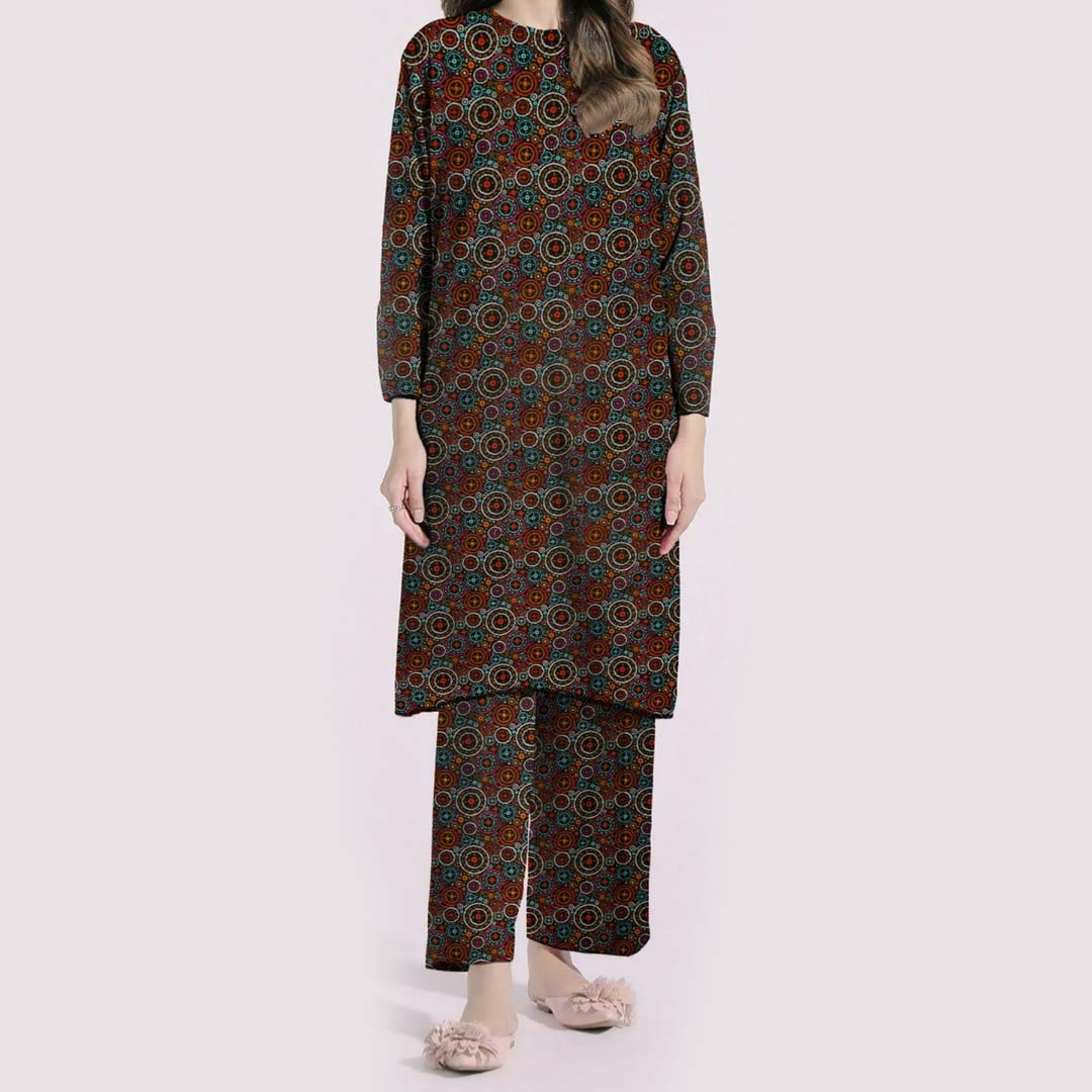 2PC- Unstitched Digital Printed Khaddar Suit PW9315