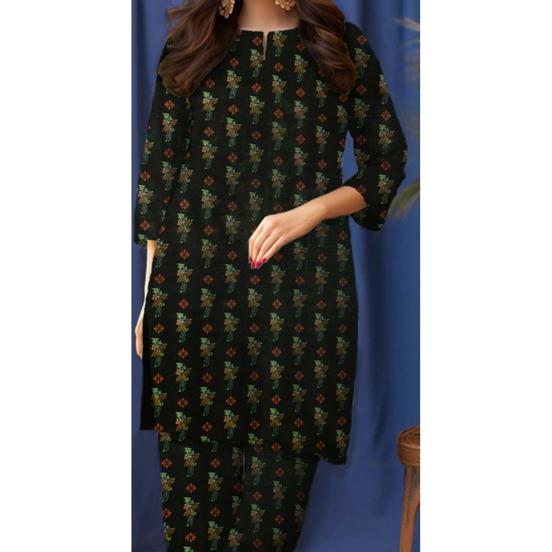 2PC- Unstitched Digital Printed Khaddar Suit PW9330