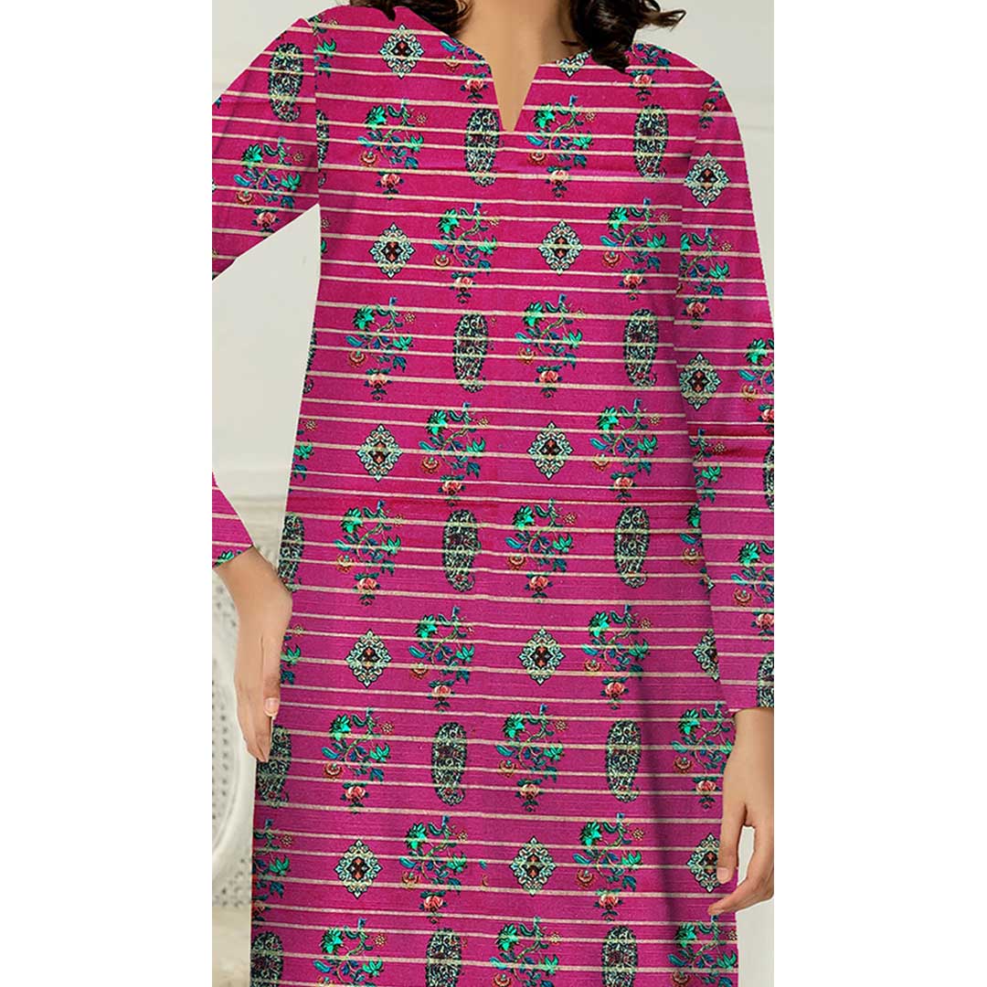 1PC- Unstitched Digital Printed Slub khaddar Shirt PW9406