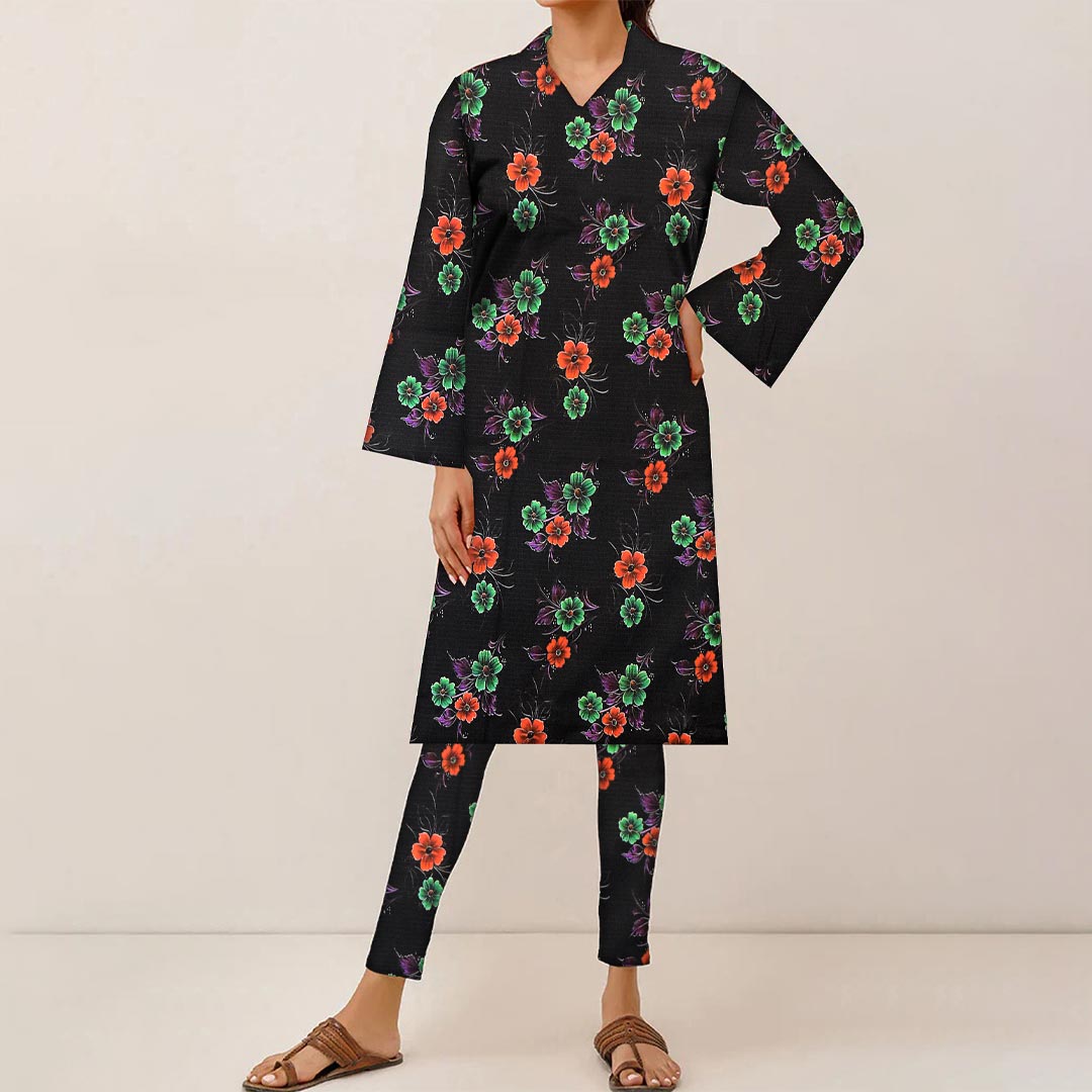 2PC- UnStitched Digital Printed Linen Suit PW9480