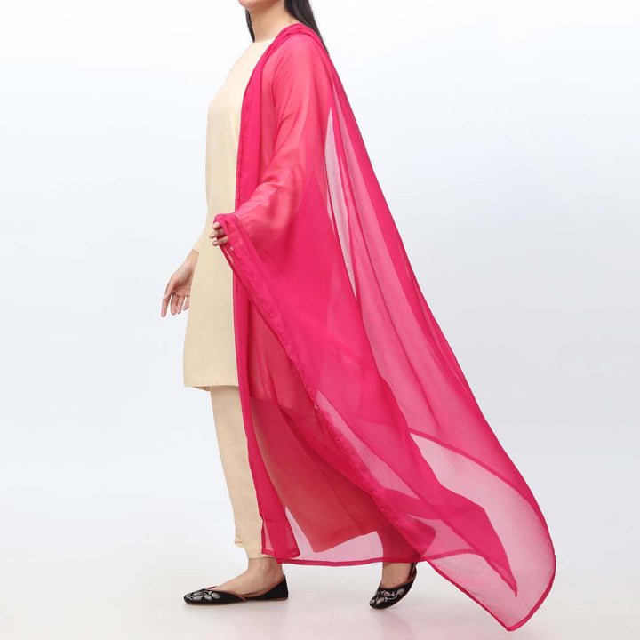 Pink Chiffon Dupatta PW9708