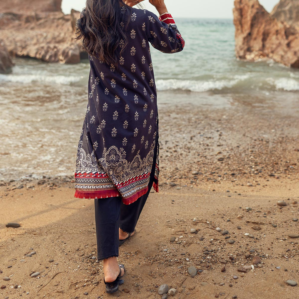 1PC- Embroidered & Digital Printed Lawn Shirt ps4161